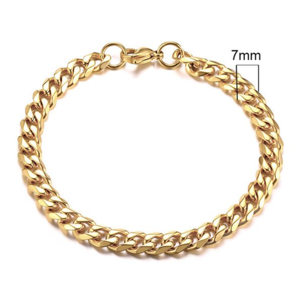 Stainless Steel Gold Plated Bracelet Men’s Gold Cuban Chain 3 5 7 9 11mm Six-sided Bracelet Bracelets 5