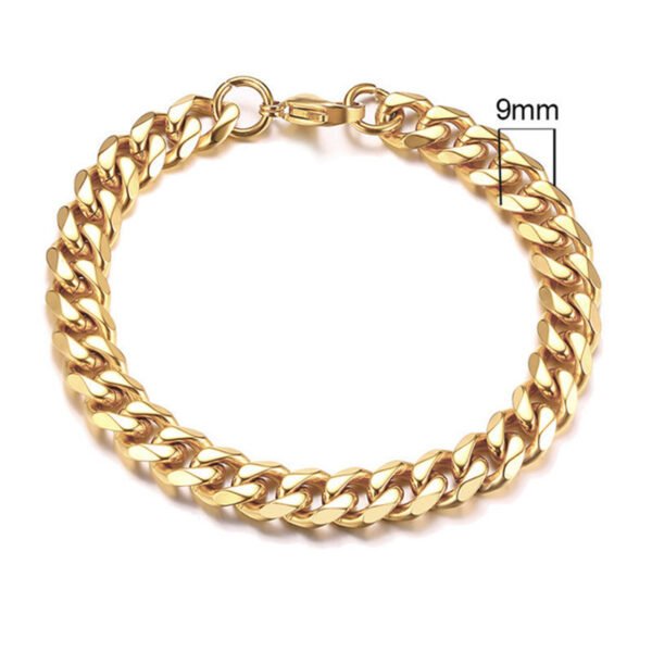 Stainless Steel Gold Plated Bracelet Men’s Gold Cuban Chain 3 5 7 9 11mm Six-sided Bracelet Bracelets 6