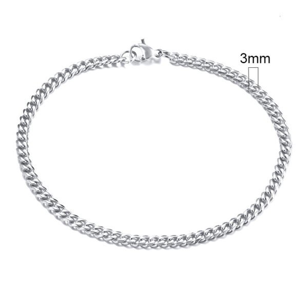 Stainless Steel Gold Plated Bracelet Men’s Gold Cuban Chain 3 5 7 9 11mm Six-sided Bracelet Bracelets 8