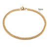 Stainless Steel Gold Plated Bracelet Men’s Gold Cuban Chain 3 5 7 9 11mm Six-sided Bracelet Bracelets 13