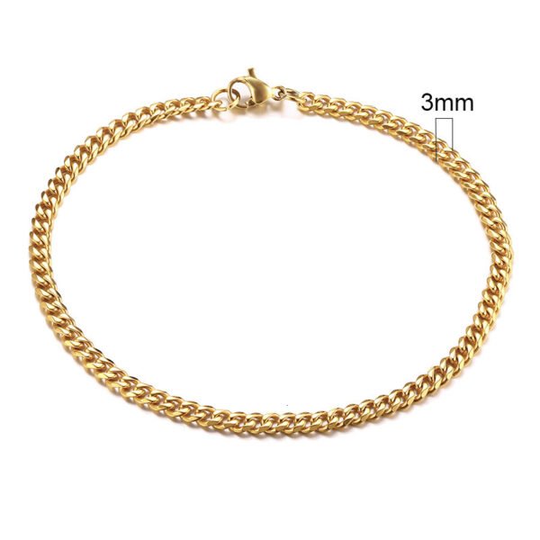 Stainless Steel Gold Plated Bracelet Men’s Gold Cuban Chain 3 5 7 9 11mm Six-sided Bracelet Bracelets 3