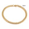 Stainless Steel Gold Plated Bracelet Men’s Gold Cuban Chain 3 5 7 9 11mm Six-sided Bracelet Bracelets 14