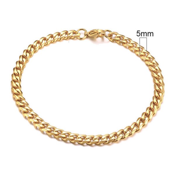 Stainless Steel Gold Plated Bracelet Men’s Gold Cuban Chain 3 5 7 9 11mm Six-sided Bracelet Bracelets 4
