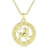 12 Constellation Gold Coin Pendant Necklace With 14K Gold Plating Necklaces 19