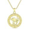 12 Constellation Gold Coin Pendant Necklace With 14K Gold Plating Necklaces 16