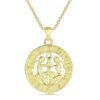 12 Constellation Gold Coin Pendant Necklace With 14K Gold Plating Necklaces 17