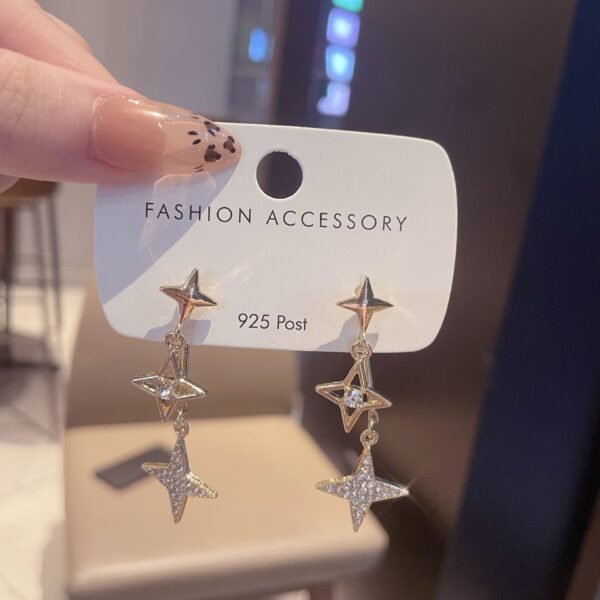 925 Silver Needle Earrings Asymmetric Earrings Earrings 8