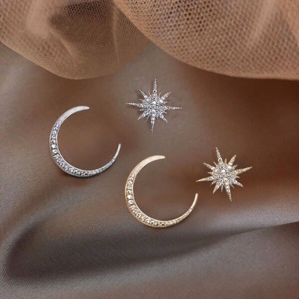 925 Silver Needle Earrings Asymmetric Earrings Earrings 3