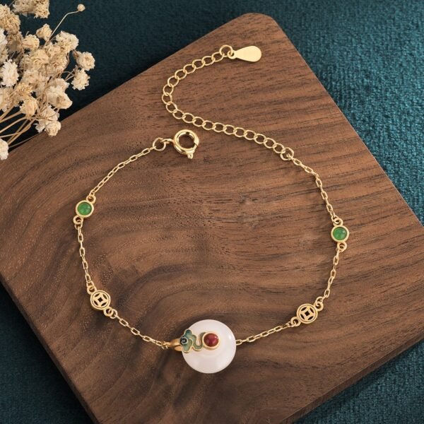 Bracelet Roasted Blue Craft Inlaid Copper Gold-plated Bracelets 4