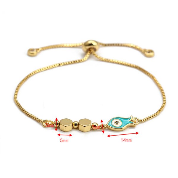 EVIL EYE Fatima Hand Tree Turkish Evil Eye Charm Bracelet Gold Color Adjustable Bracelet Fashion Jewelry for Women Girls BE149 Bracelets 6