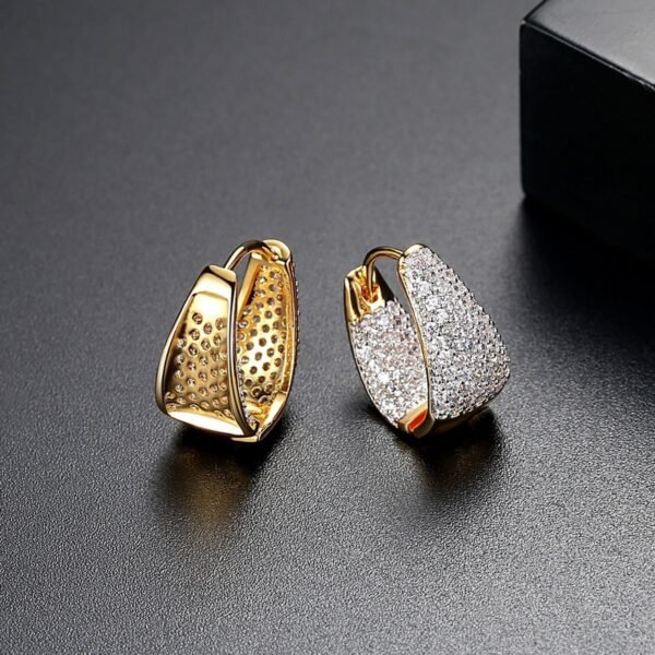 Qiuling Earrings Are Plated With 18K Genuine Gold, Simple European And American Women’S Zircon Earrings, A Hair Substitute Earring Earrings 5