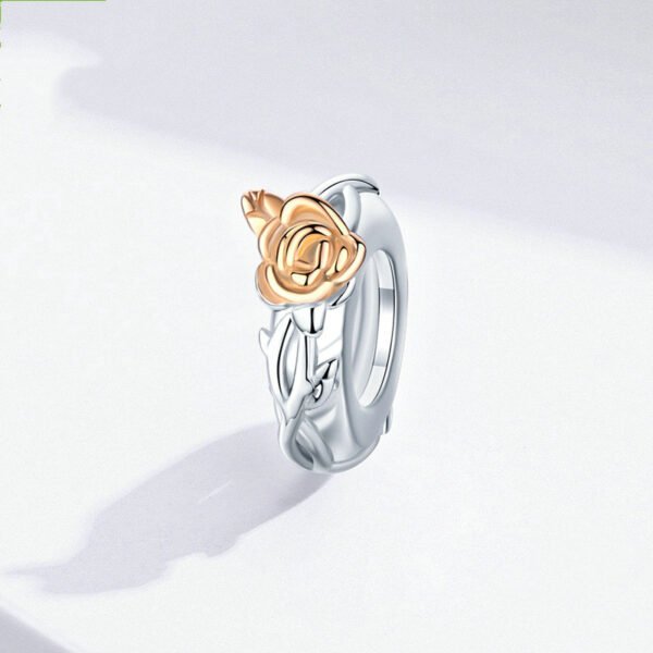 Silver Charm Original Rose S925 Silver Beads Valentine’S Day Lovers’ Gold Plated Rose Bracelet Beads Bsc146 Bracelets 5