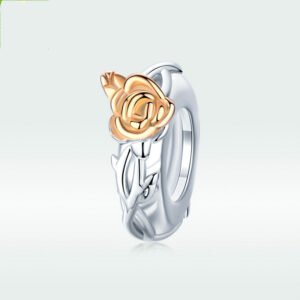 Silver Charm Original Rose S925 Silver Beads Valentine’S Day Lovers’ Gold Plated Rose Bracelet Beads Bsc146 Bracelets