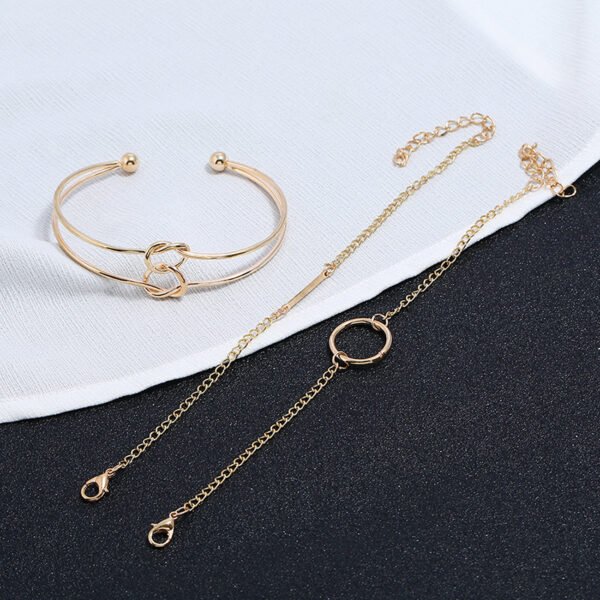 Ring Circle Gold Plated Bracelet Bracelet Three-piece Set Bracelet Rings 4