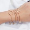 Ring Circle Gold Plated Bracelet Bracelet Three-piece Set Bracelet Rings 8