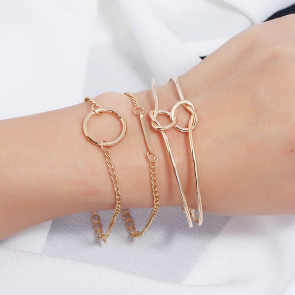 Ring Circle Gold Plated Bracelet Bracelet Three-piece Set Bracelet Rings 3