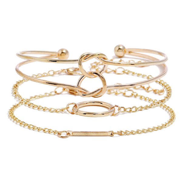 Ring Circle Gold Plated Bracelet Bracelet Three-piece Set Bracelet Rings 7