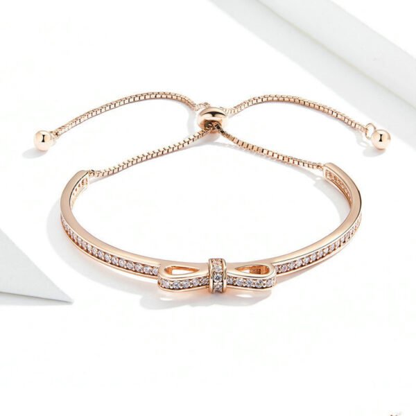 Silver Bow Knot Bracelet Gold Plated S925 Silver Bracelet Simple And Fashion Golden Bracelet Bracelets 3
