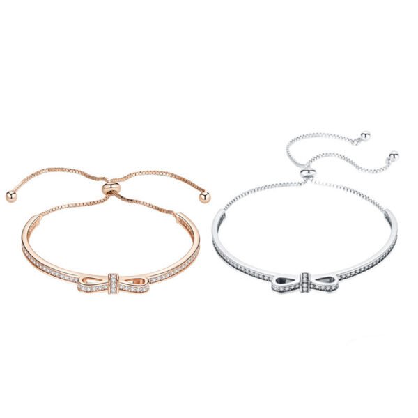 Silver Bow Knot Bracelet Gold Plated S925 Silver Bracelet Simple And Fashion Golden Bracelet Bracelets 5