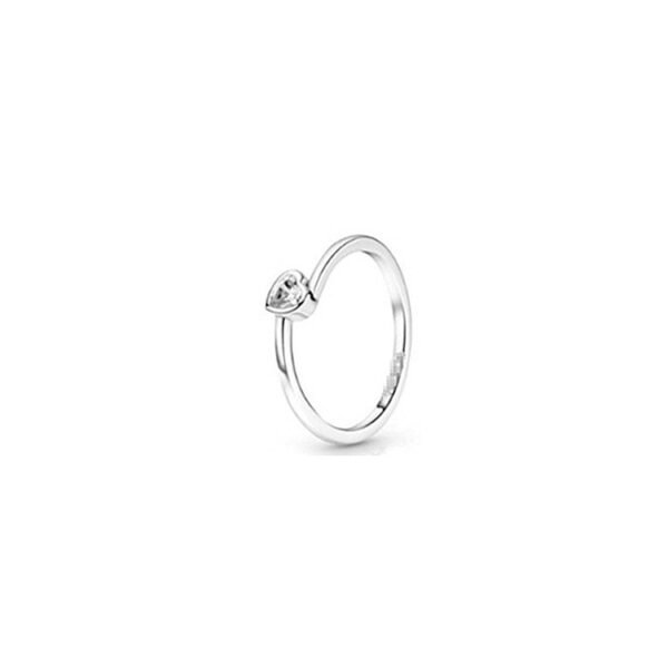 Sterling Silver Ring Rose Gold Solitaire Ring Epoxy Love Heart Ring Rings 4