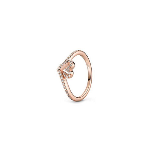 Sterling Silver Ring Rose Gold Solitaire Ring Epoxy Love Heart Ring Rings 3