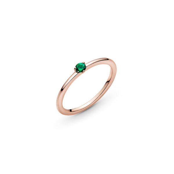 Sterling Silver Ring Rose Gold Solitaire Ring Epoxy Love Heart Ring Rings 5