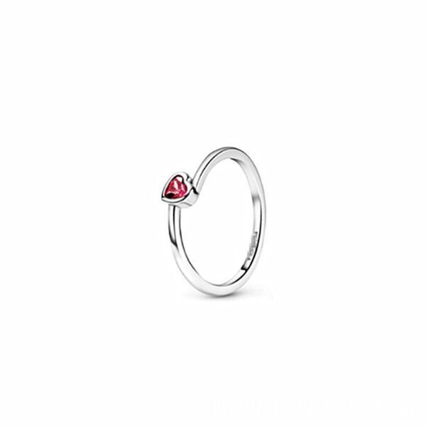 Sterling Silver Ring Rose Gold Solitaire Ring Epoxy Love Heart Ring Rings 11