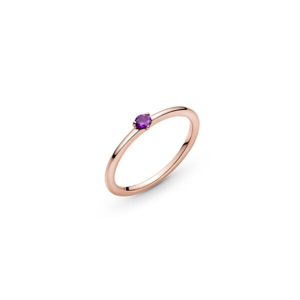 Sterling Silver Ring Rose Gold Solitaire Ring Epoxy Love Heart Ring Rings 9