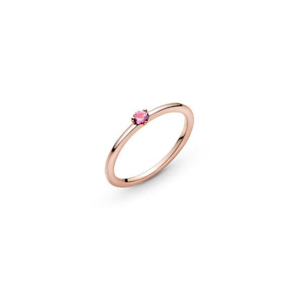 Sterling Silver Ring Rose Gold Solitaire Ring Epoxy Love Heart Ring Rings 10