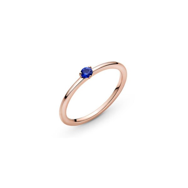 Sterling Silver Ring Rose Gold Solitaire Ring Epoxy Love Heart Ring Rings 12