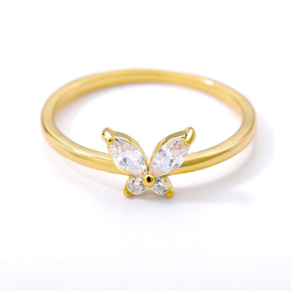 Charm Butterfly Ring For Women Crystal Zircon Rings Gold Silver Promos20 4