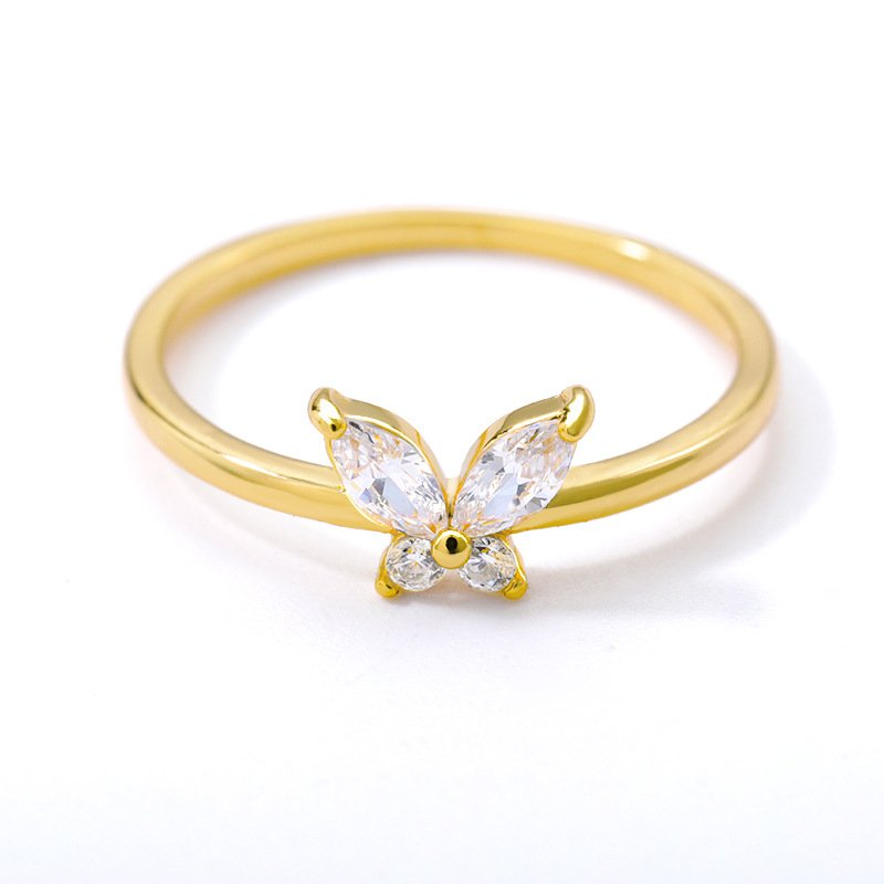 Charm Butterfly Ring For Women Crystal Zircon Rings Gold Silver Promos20 2