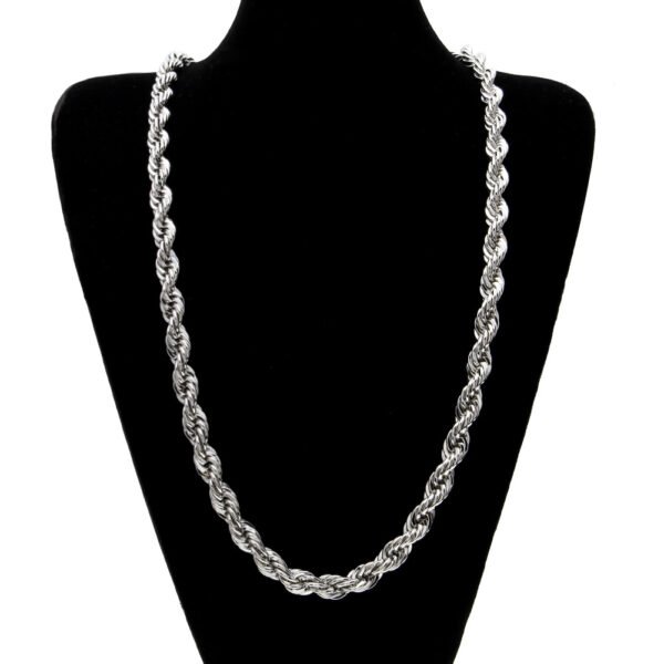Hot Sale Men’s Hip Hop Gold-plated Necklace 1cm Coarse Twist Necklace Gold-plated Twisted Rope Chain Necklaces 7