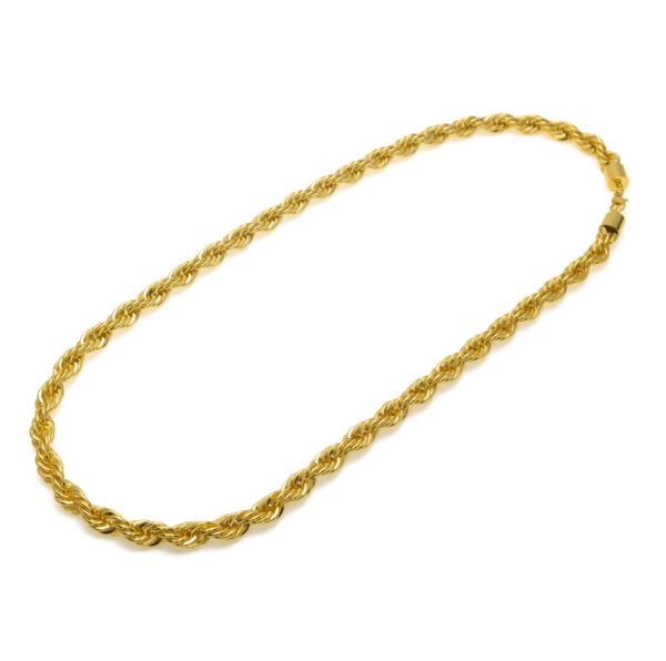 Hot Sale Men’s Hip Hop Gold-plated Necklace 1cm Coarse Twist Necklace Gold-plated Twisted Rope Chain Necklaces 4