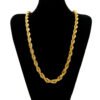 Hot Sale Men’s Hip Hop Gold-plated Necklace 1cm Coarse Twist Necklace Gold-plated Twisted Rope Chain Necklaces 8