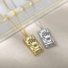 Square Tarot Cards Necklace For Women Gold Stainless Steel Moon Sun Couple Pendant Neck Chain Necklace Vintage Cute Jewelry Gift Necklaces 15