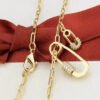 18K Genuine Gold-plated Zircon Large Small Double Pin Turnbuckle Necklace Necklaces 10