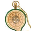 Vintage Gold Inlaid Green Jade Circle Digital Automatic Mechanical Pocket Watch watches 11