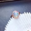 S925 Silver Plated 18k Gold Opal Ring Fire Color Rings 12