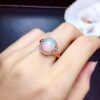 S925 Silver Plated 18k Gold Opal Ring Fire Color Rings 11