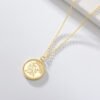 S925 Sterling Silver Gold-plated Round Medal Twelve Constellation Necklace Necklaces 20