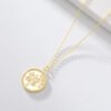 S925 Sterling Silver Gold-plated Round Medal Twelve Constellation Necklace Necklaces 15