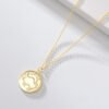 S925 Sterling Silver Gold-plated Round Medal Twelve Constellation Necklace Necklaces 14
