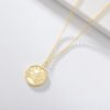 S925 Sterling Silver Gold-plated Round Medal Twelve Constellation Necklace Necklaces 17