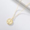 S925 Sterling Silver Gold-plated Round Medal Twelve Constellation Necklace Necklaces 16