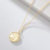 S925 Sterling Silver Gold-plated Round Medal Twelve Constellation Necklace Necklaces 18