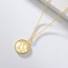 S925 Sterling Silver Gold-plated Round Medal Twelve Constellation Necklace Necklaces 22