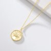 S925 Sterling Silver Gold-plated Round Medal Twelve Constellation Necklace Necklaces 19