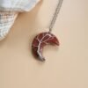 Moon Natural Stone Amethyst Tree Of Life Necklace Handmade Fortune Tree Necklaces 20