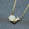 Luxury Female Blue Opal Pendant Necklace Charm Gold Silver Necklaces 9